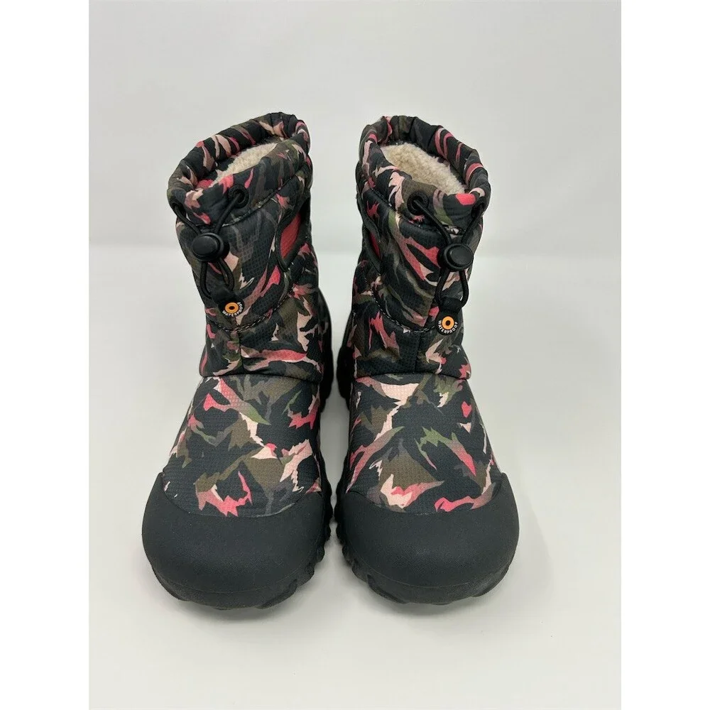 BOGS Kids Winter Snow Boots Waterproof Insulated Pull-On Camo Gray Size 5
